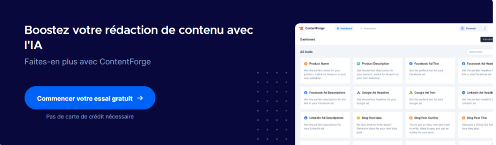 Les différentes fonctionnalités de ContentForge