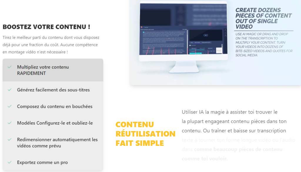 Les différentes fonctionnalités de ContentFries