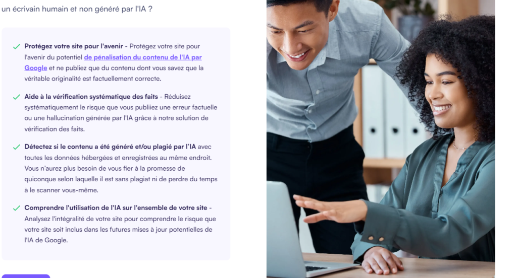 Les différentes fonctionnalités de Originality AI