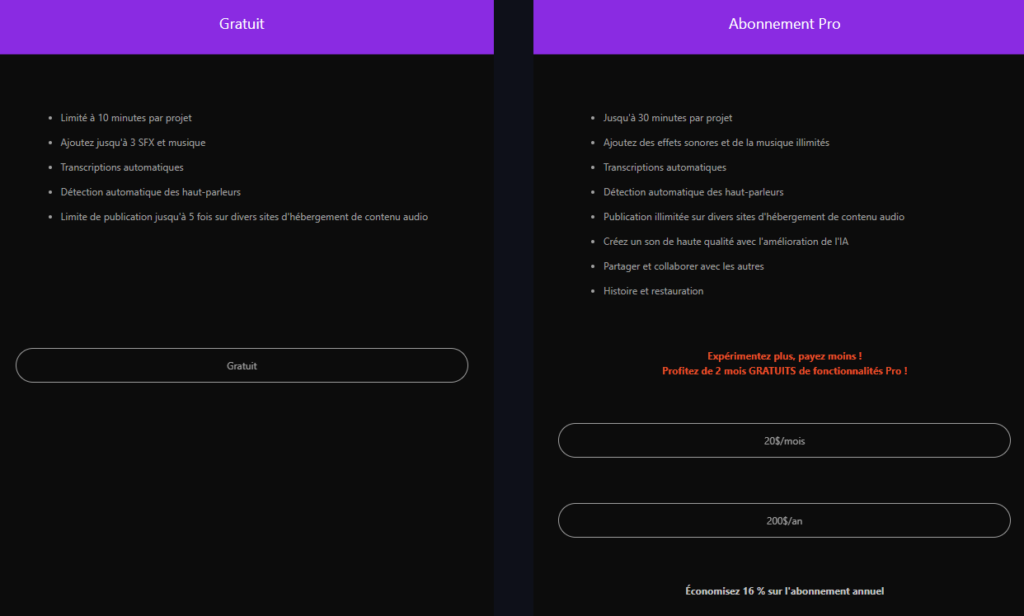 Plans tarifaires chez Koolio AI