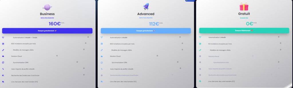 Les plans tarifaires de Waalaxy