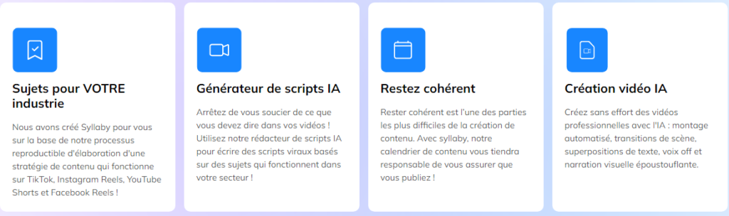 Les différentes fonctionnalités de Syllaby