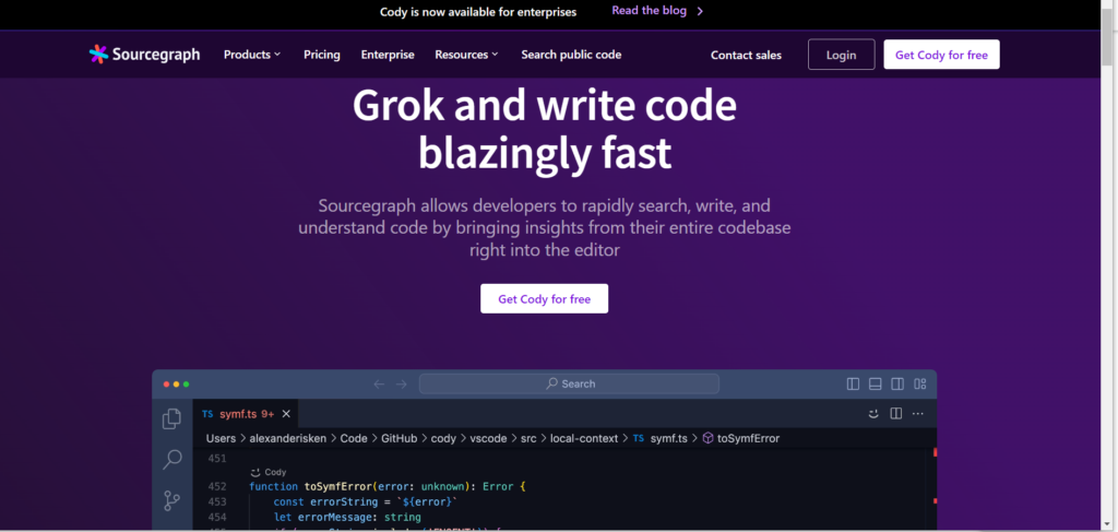 Sourcegraph, outil de compréhension de code 