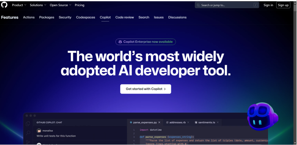 Copilote GitHub outil de codage assisté par l'IA